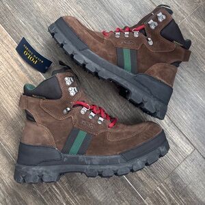 NWT Polo Ralph Lauren Men Oslo Tactical Leather waterproof Boots Brown Sz 9